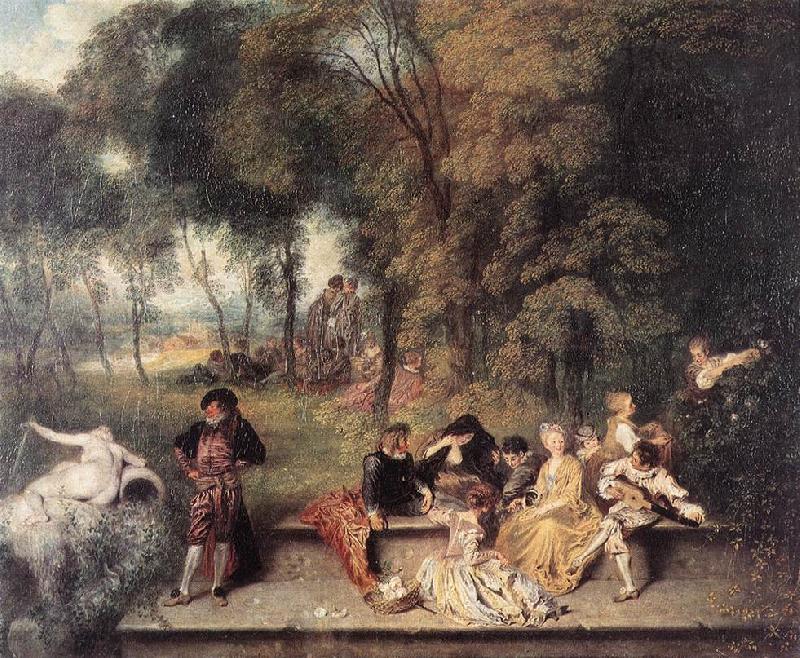 WATTEAU, Antoine Merry Company in the Open Air1 Sweden oil painting art